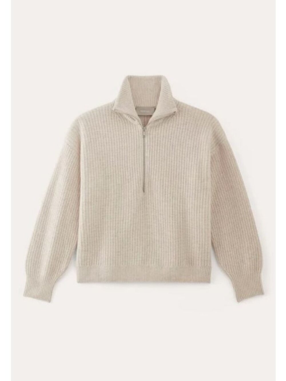 Everlane The Felted Merino Luxe Half-Zip Sweater Heathered Oat Size XS NWT